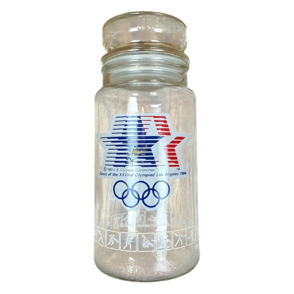 M&Ms Glass Jar Unisex OS Clear Good 1984 Los Angeles Olympic Games USA XXIII